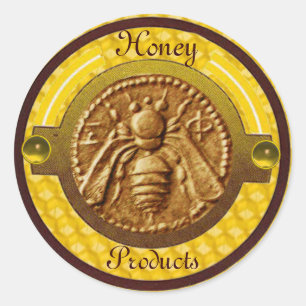 HONEY BEE / BEEKEEPER BEEKEEPING CLASSIC ROUND STICKER