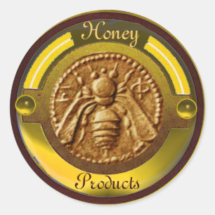 HONEY BEE / BEEKEEPER BEEKEEPING CLASSIC ROUND STICKER