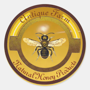 HONEY BEE / BEEKEEPER BEEKEEPING CLASSIC ROUND STICKER