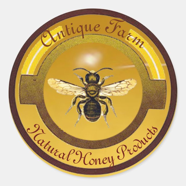 HONEY BEE / BEEKEEPER BEEKEEPING CLASSIC ROUND STICKER (Front)