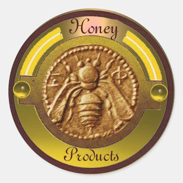 HONEY BEE / BEEKEEPER BEEKEEPING CLASSIC ROUND STICKER (Front)