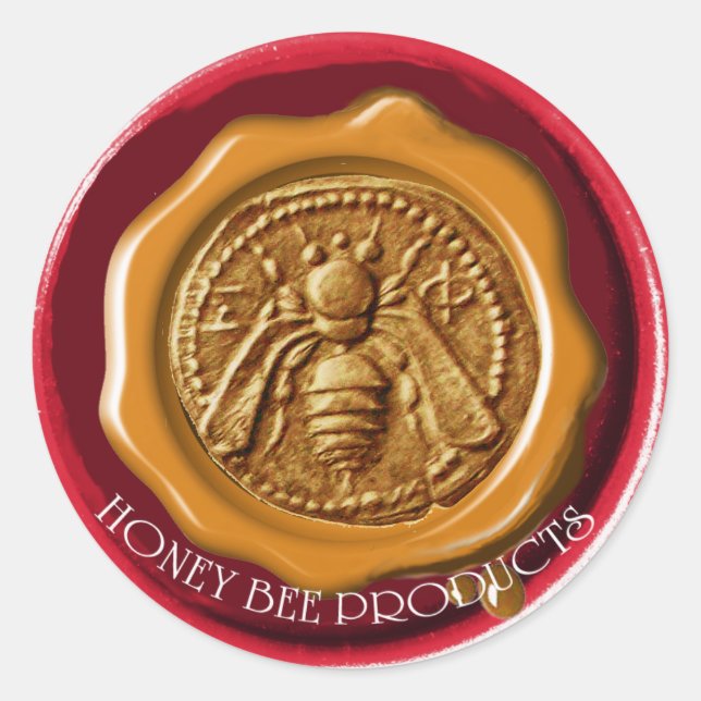 HONEY BEE BEEKEEPER BEEKEEPING RED BROWN WAX SEAL (Front)