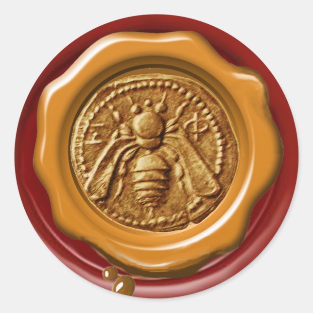HONEY BEE BEEKEEPER BEEKEEPING RED BROWN WAX SEAL (Front)