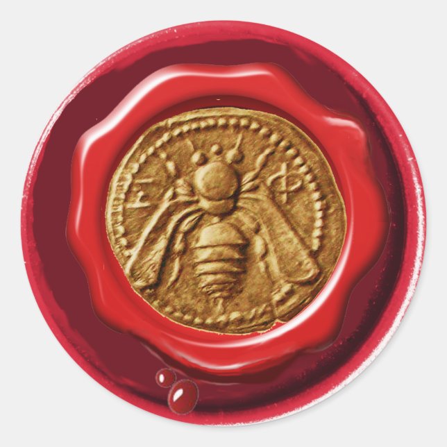 HONEY BEE BEEKEEPER BEEKEEPING RED BROWN WAX SEAL (Front)