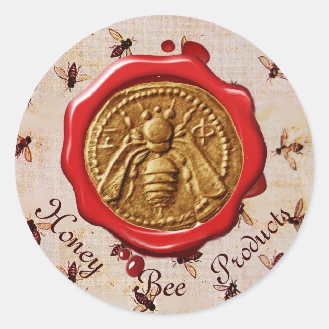 HONEY BEE / BEEKEEPER BEEKEEPING RED WAX SEAL (Front)