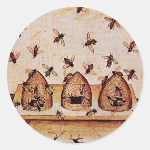 HONEY BEE, BEEKEEPER BEEKEEPING SUPPLIES CLASSIC ROUND STICKER