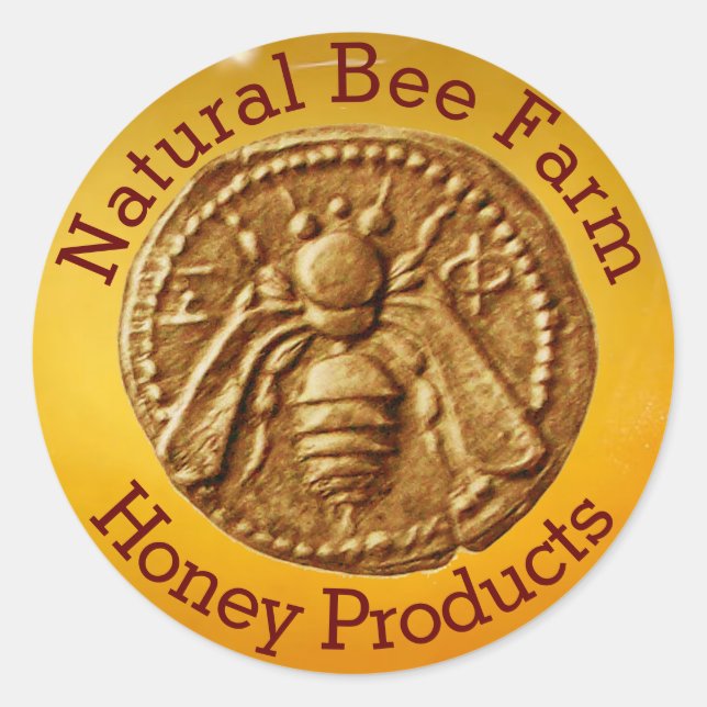 HONEY BEE / BEEKEEPER BEEKEEPING SUPPLIES CLASSIC ROUND STICKER (Front)