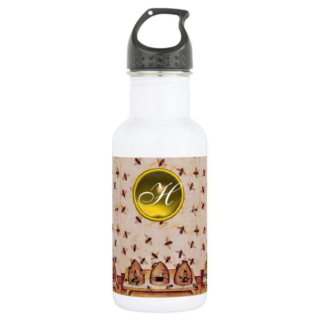 HONEY BEE ,BEEKEEPER,Gemstone Monogram 532 Ml Water Bottle (Front)