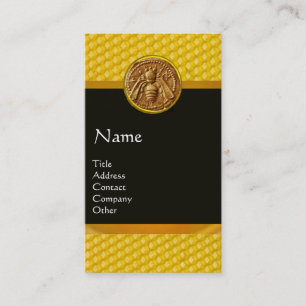 HONEY BEE ,BEEKEEPER MONOGRAM BUSINESS CARD