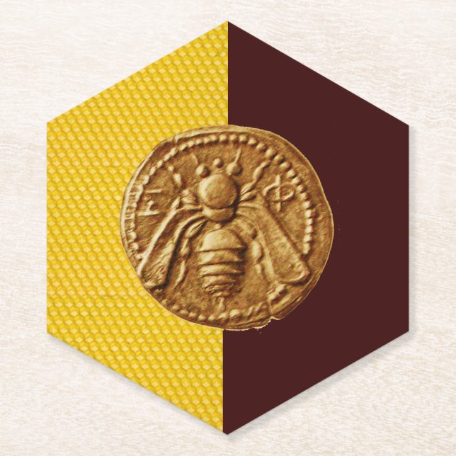 HONEY BEE Beekeeper Paper Coaster (Front)