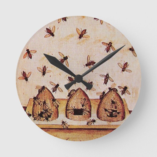 HONEY BEE ,BEEKEEPER ROUND CLOCK (Front)