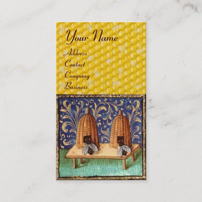 HONEY BEE ,BEEKEEPING, BEEKEEPER MONOGRAM BUSINESS CARD (Front)