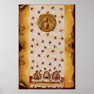 HONEY BEE ,BEEKEEPING,BEEKEEPER PARCHMENT POSTER
