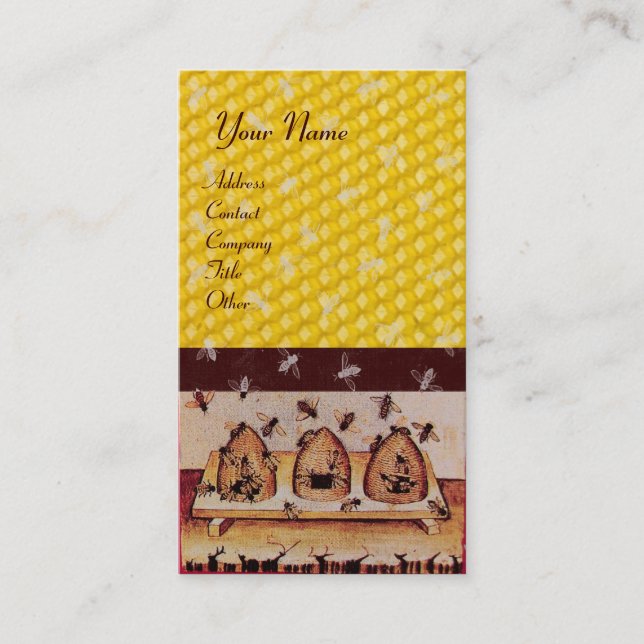 HONEY BEE ,BEEKEEPING, BEEKEPER BUSINESS CARD (Front)