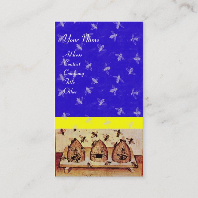 HONEY BEE ,BEEKEEPING ,blue Business Card (Front)