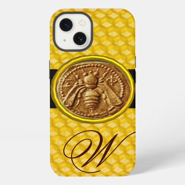 HONEY BEE, BEEKEPER MONOGRAM iPhone CASE (Back)