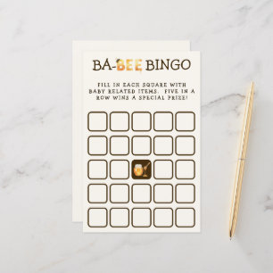 Honey Bee Bingo Spring Baby Shower Game