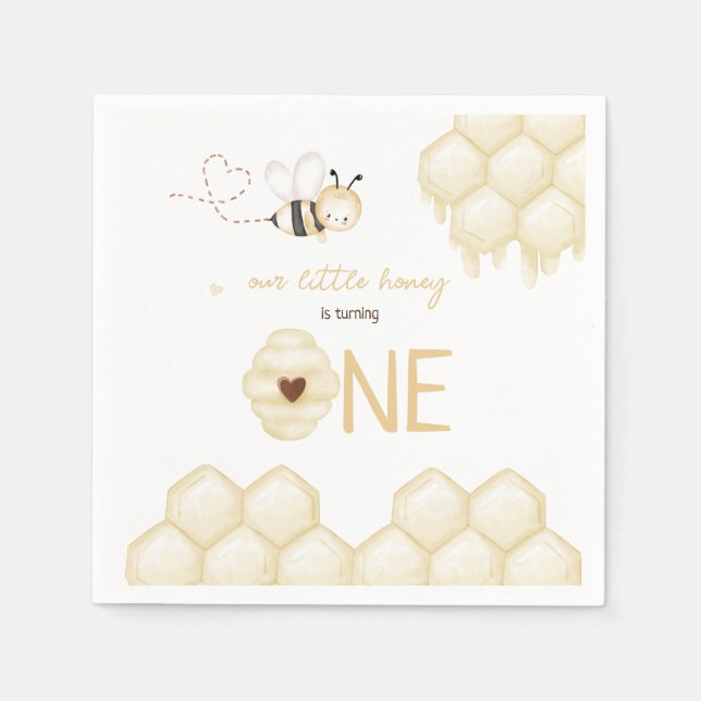 Honey Bee Birthday , Bee Theme Napkin (Front)