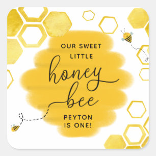 Honey Bee Birthday Favour Sticker