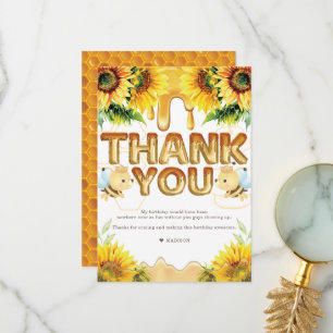 Honey Bee Birthday I Baby Shower Thank You Card