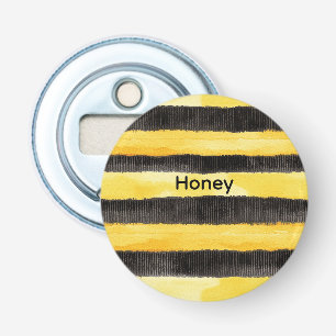 Honey Bee Black Gold Yellow Christmas Bottle Opener