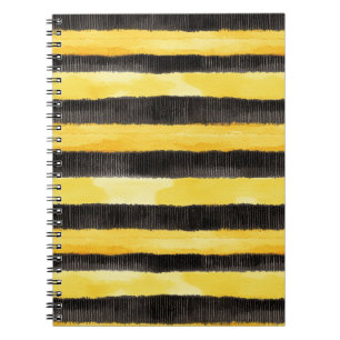 Honey Bee Black Gold Yellow Christmas Notebook