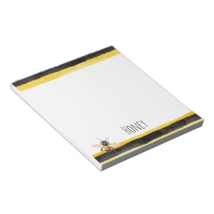 Honey Bee Black Gold Yellow Notepad