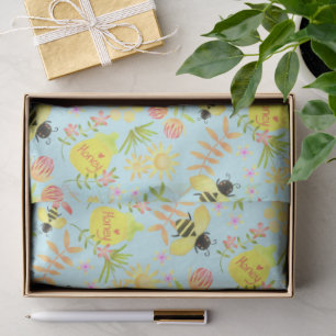 Honey Bee Blue Tissue Paper
