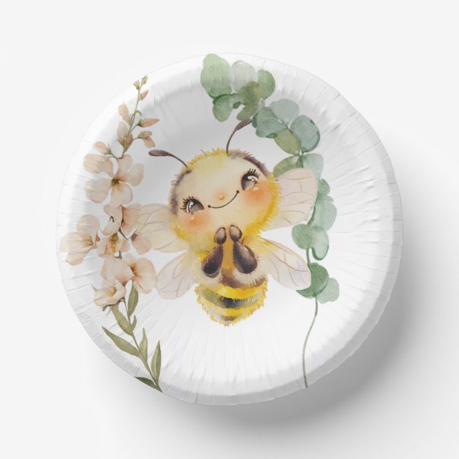 Honey Bee Bowls Paper Plate (Front)
