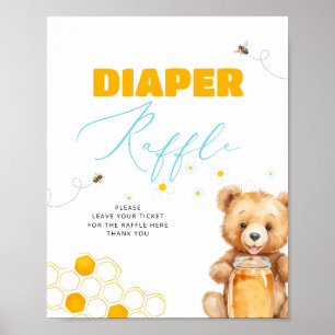 Honey Bee Boy Girl Baby Shower Diaper Raffle Poster