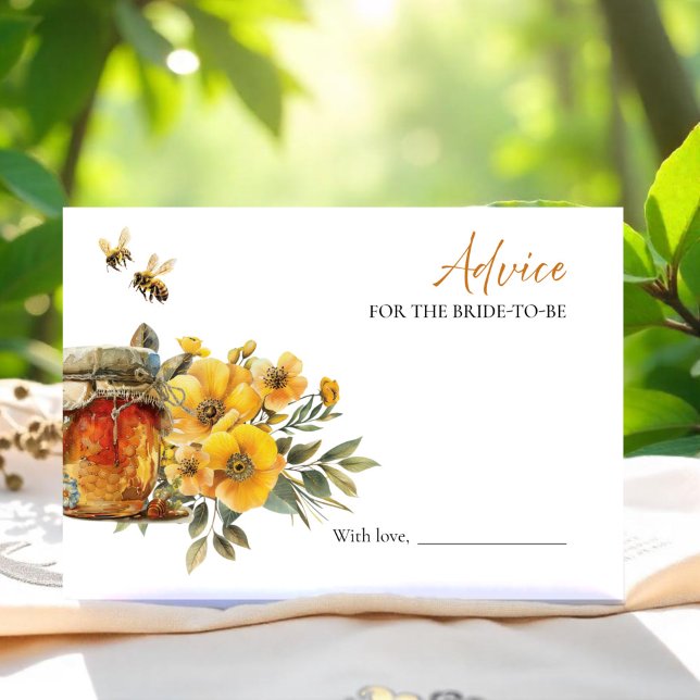 Honey Bee Bridal Shower Advice for the Bride Card (Creator Uploaded)