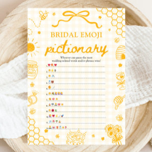 Honey Bee Bridal Shower Emoji Pictionary Game Invitation