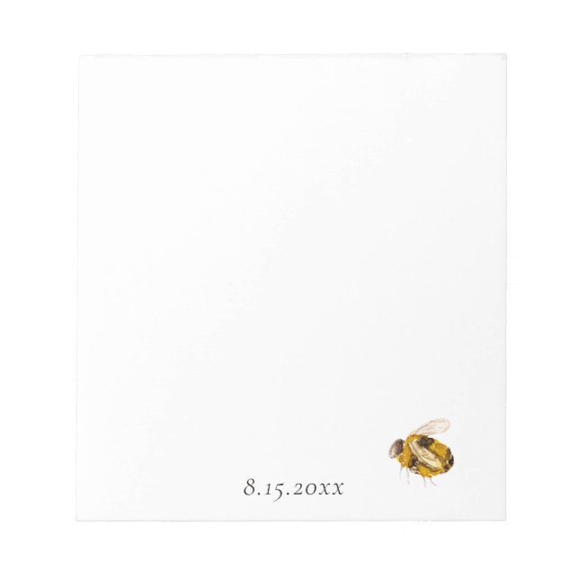 Honey Bee Bridal Shower Favor Notepad (Front)