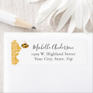 Honey Bee Bridal Shower Return Address