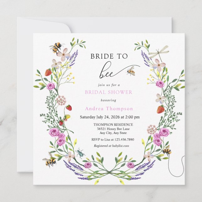 Honey Bee |  Bride To Be Bridal Shower Invitation (Front)