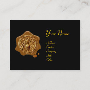 HONEY BEE BROWN WAX SEAL / Cupid the Honey Thief Business Card