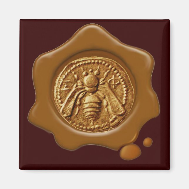 HONEY BEE BROWN  WAX SEAL MAGNET (Front)