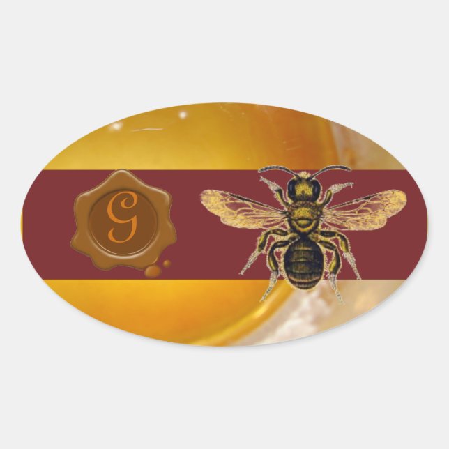 HONEY BEE BROWN WAX SEAL MONOGRAM ,BEEKEEPER (Front)