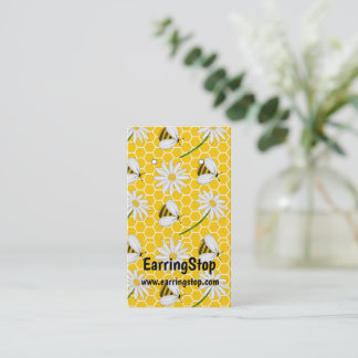 Honey Bee, Bumble Bees Pattern Earring Cards
