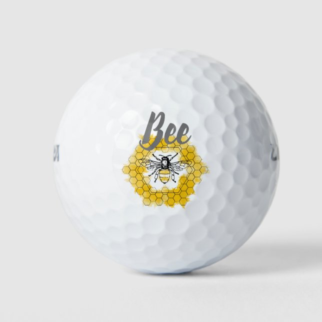 Honey bee Bumblebee trendy summer and spring Golf Balls (Front)