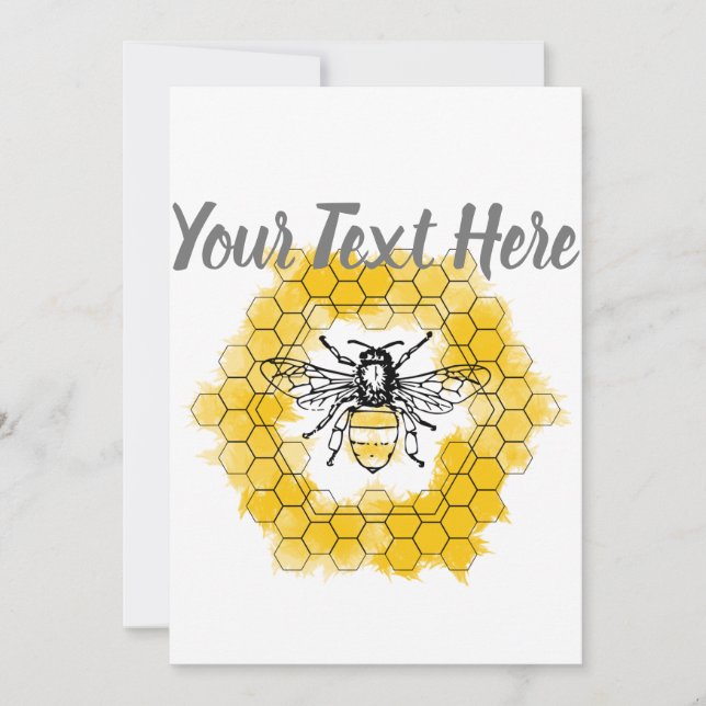 Honey bee Bumblebee trendy summer and spring Invitation (Front)