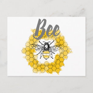 Honey bee Bumblebee trendy summer and spring Postcard