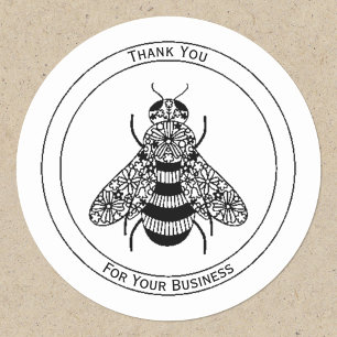 Honey Bee Business Thank You Classic Round Sticker