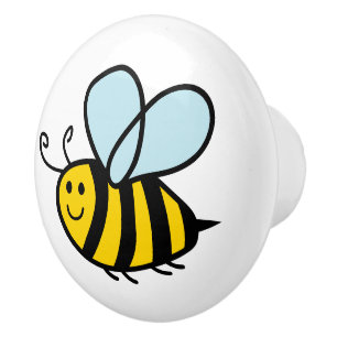 Honey bee cartoon door and drawer pull knobs