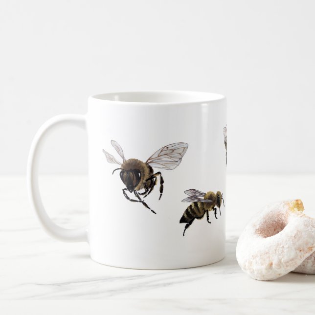 Honey Bee Ceramic Mug (With Donut)