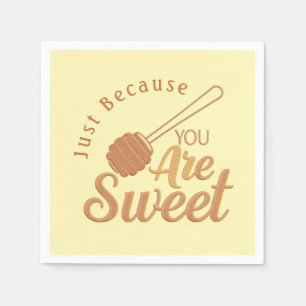 Honey Bee Charm Yellow Rustic Party Napkin