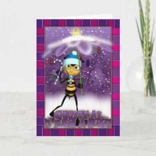 Honey Bee Christmas Card - Christmas Is Such A Buz