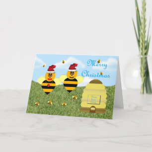 Honey bee Christmas card Italian honey bee apiary
