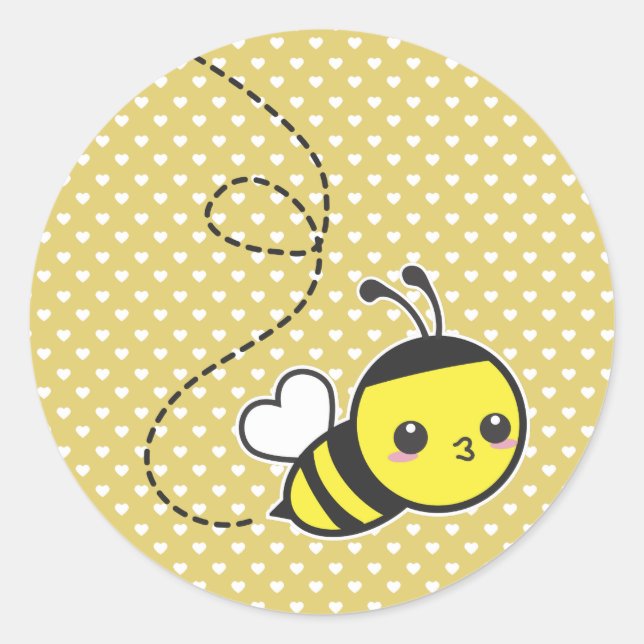 Honey Bee Classic Round Sticker (Front)