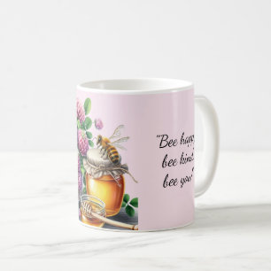 Honey Bee Clover Flower Inspirational Quote Mug